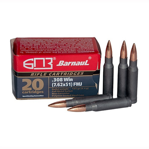Barnaul .308 Winchester Ammo 145gr FMJ Ammunition - 20 Rounds