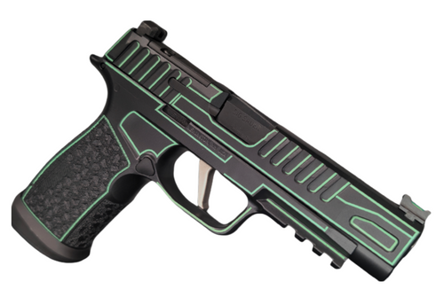 SIG SAUER P365 FUSE 9MM 4.3" BLACK/LIME GREEN OUTLINE O.R. 1-17RD, 2-21RD