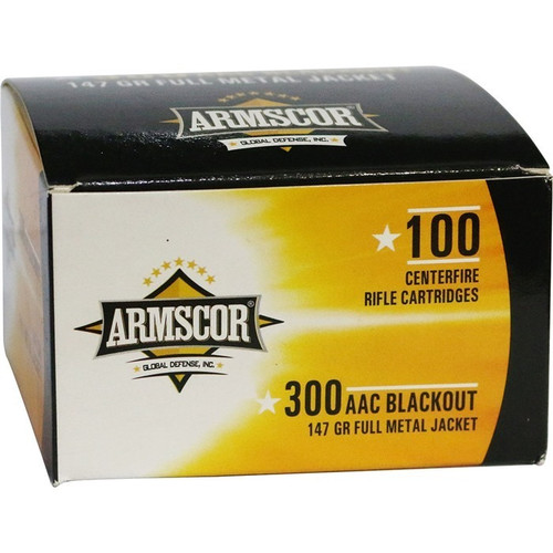 Armscor 300 AAC Blackout Ammo 147gr FMJ Ammunition - 100 Rounds
