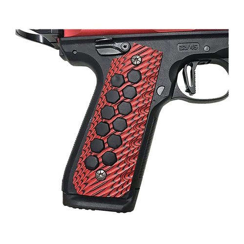 HIVEBRID   G10 PANEL GRIPS FOR RUGER~ MKIV~ 22/45~ RED