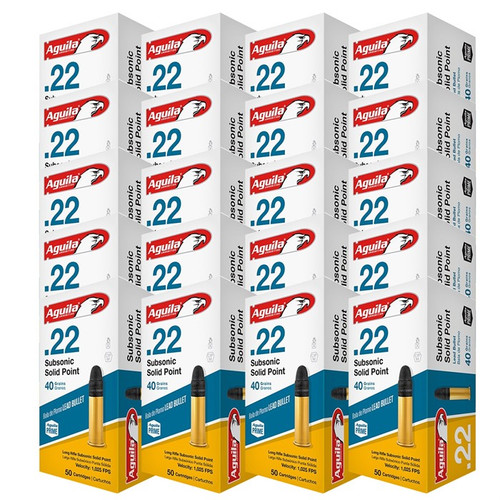 22 LONG RIFLE 40GR SUBSONIC LEAD SOLID POINT 1000/CASE