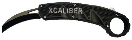 Xcaliber Knife Company  Karambit  3" OTF Reverse Tanto Plain Black 440C SS Blade, 5.75" Aluminum Handle