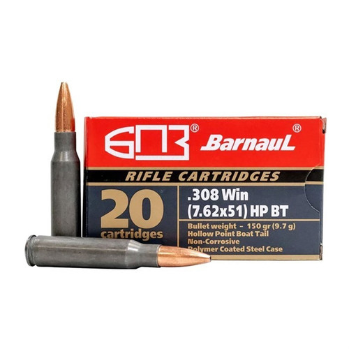 Barnaul .308 Winchester Ammo 150gr HP Ammunition - 20 Rounds