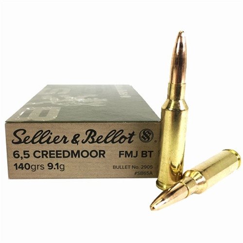 Sellier & Bellot 6.5 Creedmoor Ammo 140gr FMJBT Ammunition - 500 Rounds