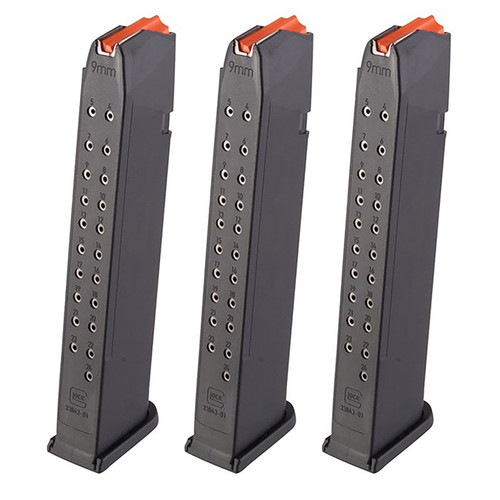 MAGAZINE 9MM LUGER 24RD FOR GLOCK 17/34 BLACK 3/PACK