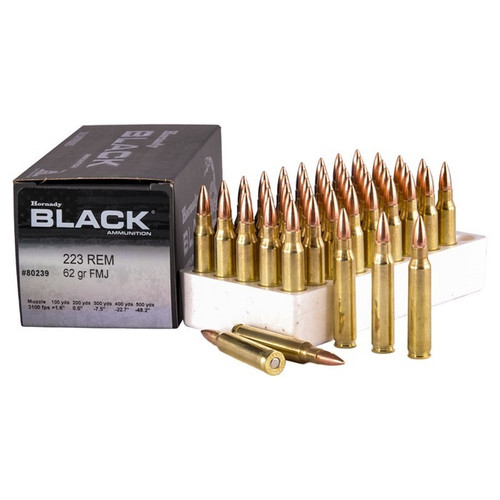 Hornady 223 Rem Ammo 62gr FMJ Ammunition - 50 Rounds