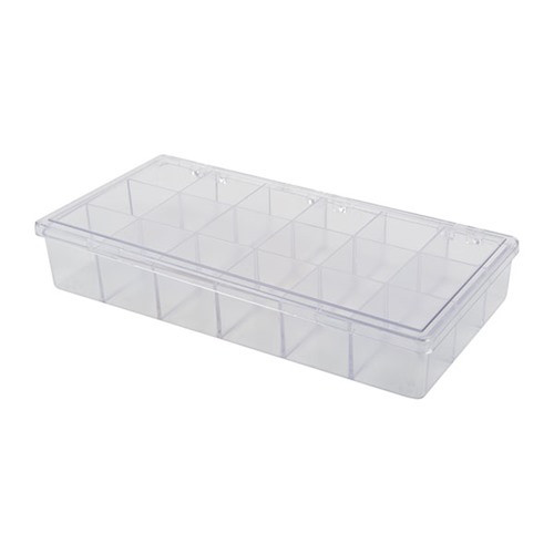 STORAGE BIN, 18 COMPARTMENT, 8-1/4''X4-1/4''X1-1/4'', 1 PACK