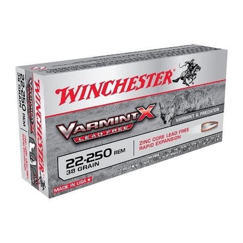 Winchester 22-250 Remington Ammo 38gr HP Ammunition - 20 Rounds