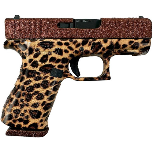 GLOCK 43X 9MM 3.41''BBL (2)10RD W/RAIL GLITTER MOCHA CHEETAH