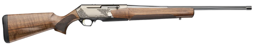 Browning 039009211 BAR MK4 Medallion 243 Win 4+1 22" Polished Blued Fluted Barrel, Satin Nickel Engraved Aluminum Alloy Drilled & Tapped Receiver, Grade III Turkish Walnut Adj Shim Stock