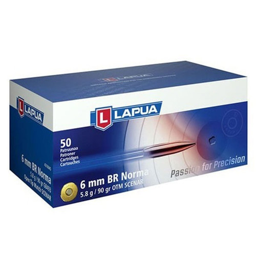 Lapua 6mm BR Norma Ammo 90gr OTM Ammunition - 50 Rounds