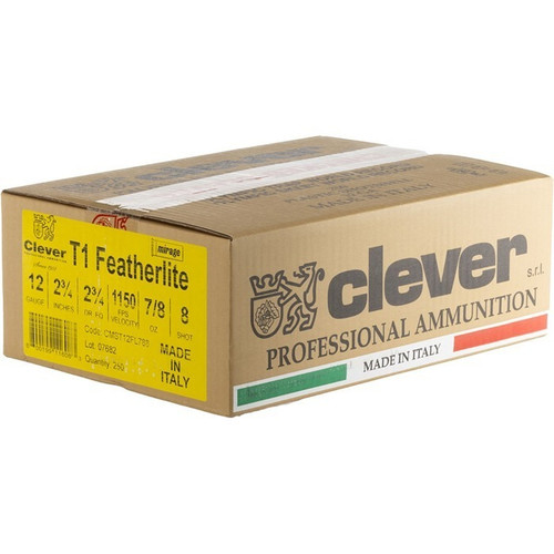 Clever 12 Gauge Ammo 1 oz #8 Lead Ammunition - 250 Rounds