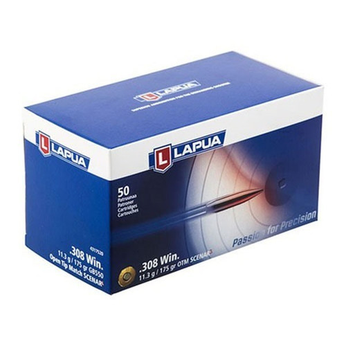 Lapua .308 Winchester Ammo 175gr HPBT Ammunition - 50 Rounds
