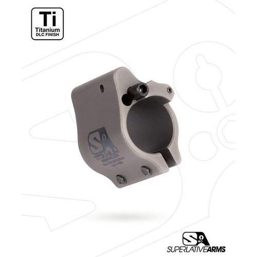 AR-15 CLAMP ON TITANIUM ADJUSTABLE GAS BLOCK .625'' GRAY