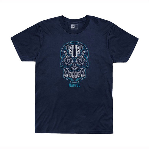 SUGAR SKULL BLEND T-SHIRT XL NAVY HEATHER