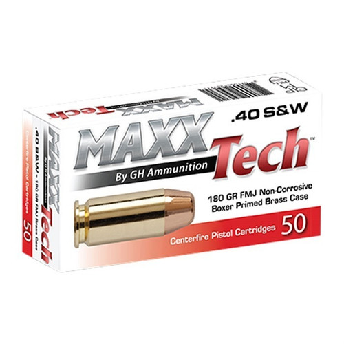 Maxx Tech .40 S&W Ammo 180gr FMJ Ammunition - 50 Rounds