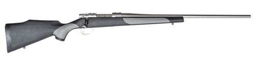 Weatherby  Vanguard Weatherguard Full Size 6.5 PRC 3+1 24" Satin Threaded Barrel, Satin Stainless Steel Drilled & Tapped Receiver, Black/Gray Weatherguard Stock
