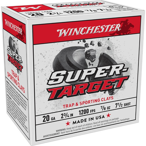 SUPER TARGET 20GA 2-3/4'' 7/8OZ #7-1/2 1200 FPS 250 CASE