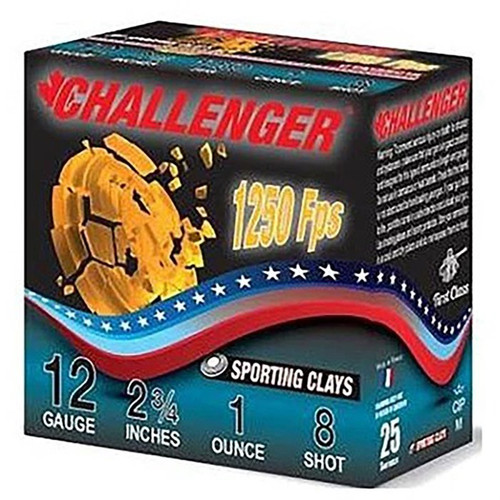 Challenger 12 Gauge Ammo 1 oz #8 Lead Shot Ammunition - 250 Rounds
