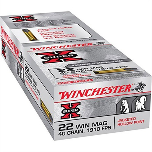 Winchester 22 WMR Ammo 40gr JHP Ammunition - 150 Rounds