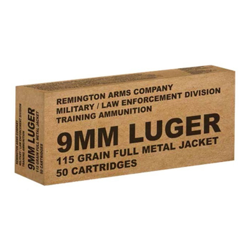 Remington 9mm Luger Ammo 115gr FMJ Ammunition - 50 Rounds