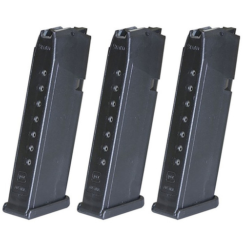 MAGAZINE 9MM LUGER 10RD FOR GLOCK 17/34 BLACK 3/PACK
