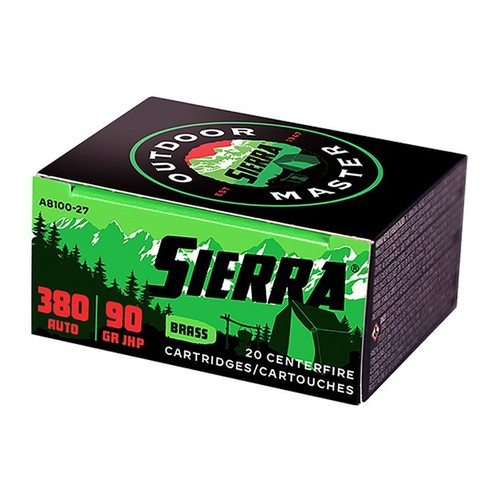 Sierra .380 Auto Ammo 90gr JHP Ammunition - 20 Rounds