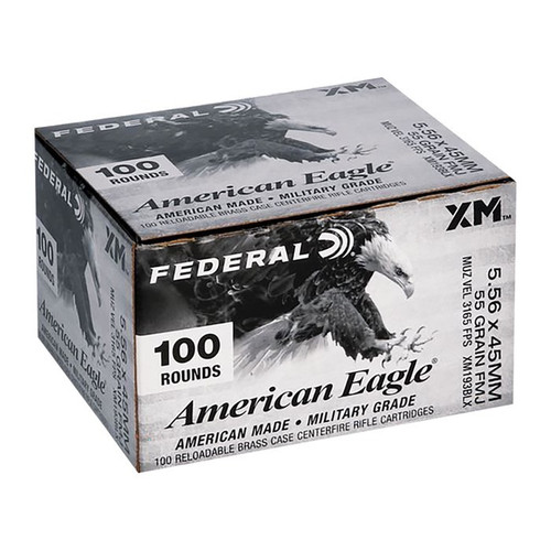 Federal 5.56mm NATO Ammo 55gr FMJ Ammunition - 100 Rounds