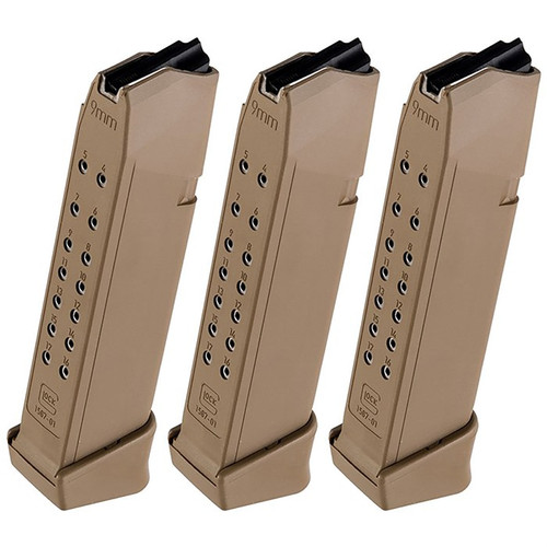 MAGAZINE 9MM LUGER 19RD FOR GLOCK 17/19X COYOTE 3-PACK