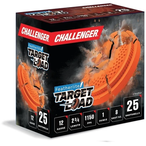 Challenger 12 Gauge Ammo 2-3/4" 1 oz #8 Shot Ammunition - 250 Rounds