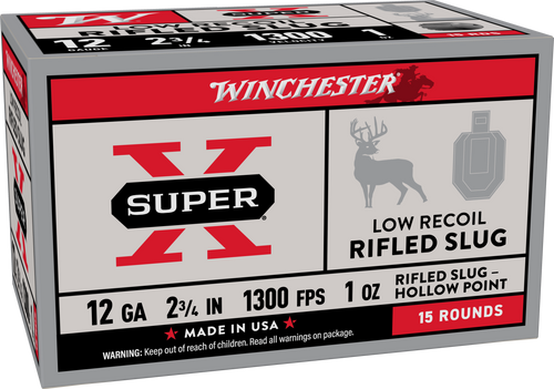 Winchester 12 Gauge Ammo 1 oz Rifled Slug Ammunition - 15 Rounds