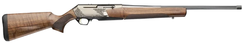 Browning 039009229 BAR MK4 Medallion 300 Win Mag 3+1 24" Polished Blued Fluted Barrel, Satin Nickel Engraved Aluminum Alloy Drilled & Tapped Receiver, Grade III Turkish Walnut Adj Shim Stock