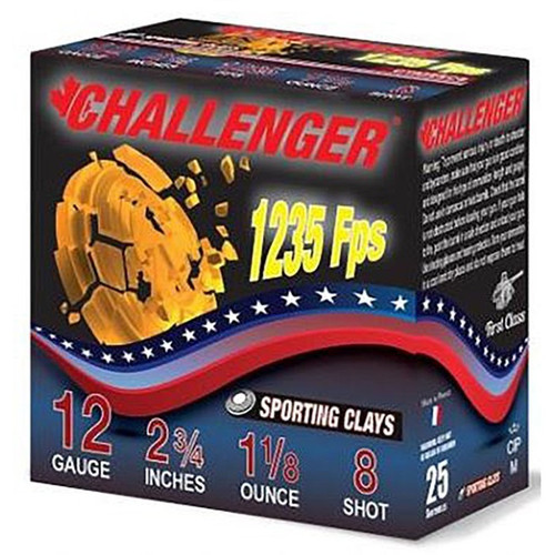 Challenger 12 Gauge 2-3/4" 1-1/8 oz #8 Shotshell Ammo - 250 Rounds