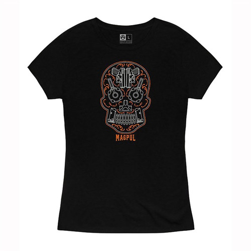 WOMEN'S SUGAR SKULL BLEND T-SHIRT BLK SMALL