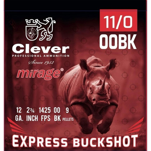 Clever 12 Gauge Ammo 00 Buck 9 Pellet Ammunition - 250 Rounds