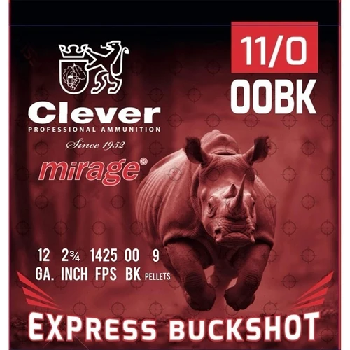 Clever 12 Gauge 2-3/4" 00 Buck Shotshell Ammo - 250 Rounds