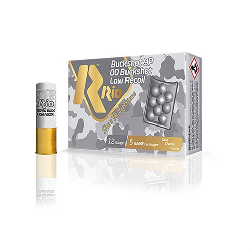 Rio Ammunition 12 Gauge Ammo 9 Pellet #00 Buck Buckshot Ammunition - 5 Rounds