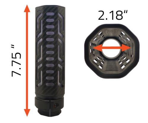 SUPPRESSOR COVER 7.75" 2.18"LANCER LCH5 CARBON FIBER 
