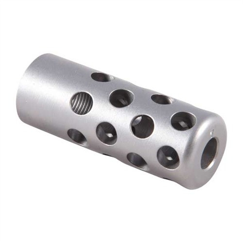 QUIET MUZZLE BRAKE 7 MM 1/2-28 STEEL SILVER