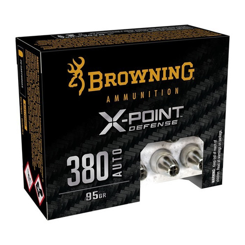 Browning Ammunition .380 Auto Ammo 95gr JHP Ammunition - 20 Rounds