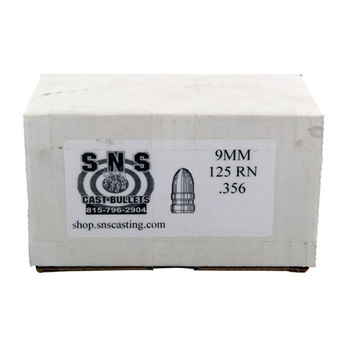SNS Casting 9mm Caliber .356 inches 125gr Lead Round Nose Bullets 500 Count