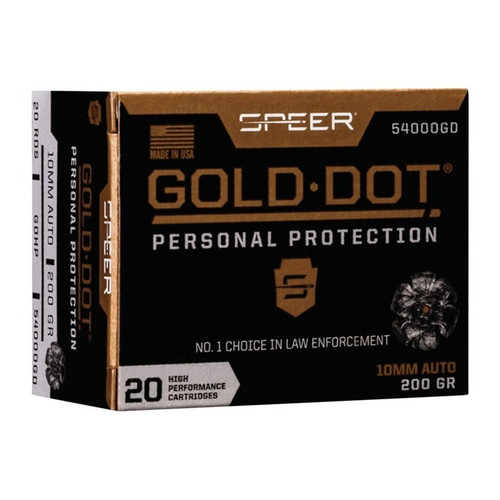 Speer 10mm Auto Ammo 200gr JHP Ammunition - 20 Rounds
