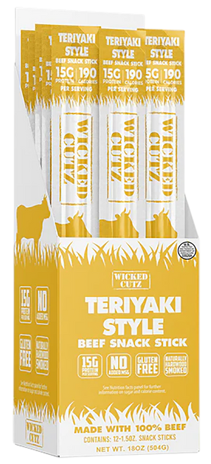 Wicked Cutz WCBS12TY Teriyaki Beef Sticks 12 Pack