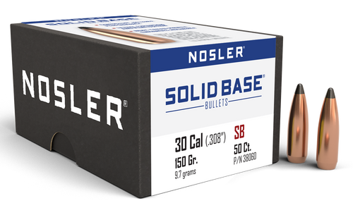 Nosler 38060 Solid Base  30Cal 150gr Soft Point 50CT