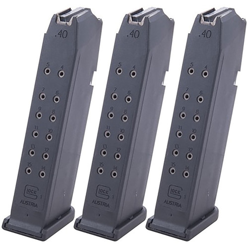 MAGAZINE .40 S&W 15RD FOR GLOCK 22/35 BLACK 3-PACK