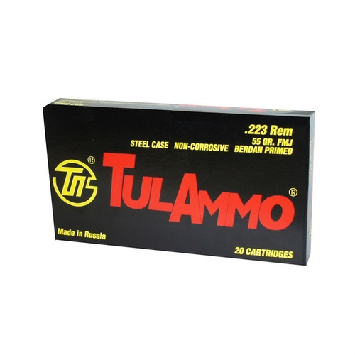 Tula Ammo .223 Remington Ammo 55gr FMJ Ammunition - 20 Rounds