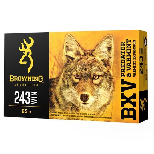 Browning Ammunition .243 Winchester Ammo 65gr Varmint Expansion Polymer Tip Ammunition - 20 Rounds