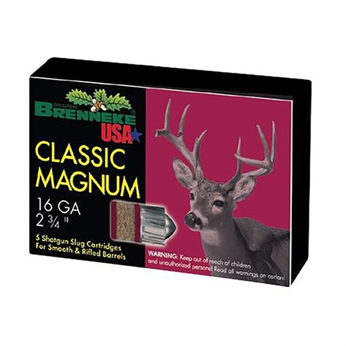 Brenneke 16 Gauge Ammo 1 oz Slug Ammunition - 5 Rounds