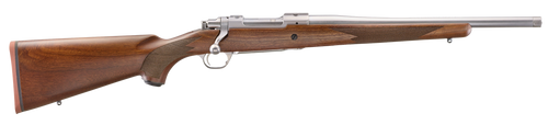 Ruger 67107 Hawkeye Hunter 358 Win 4+1 16.60" Satin Threaded Barrel, Satin Stainless Steel Receiver w/Integral Scope Mount, American Walnut Fixed Stock, Right Hand