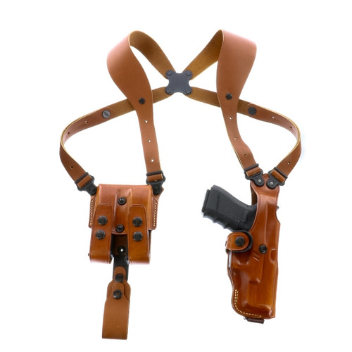 Galco VHS4104 VHS 4.0 Shoulder System Vertical Ambidextrous, Size Fits Chest Up To 56", Tan Leather, Fits L Frame S&W Model 686 (4" Barrel)